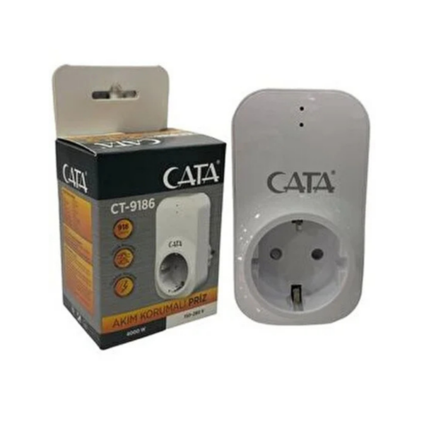 Cata CT-9186 Akım Korumalı Tekli Topraklı Priz – 4000 W Kapasiteli
