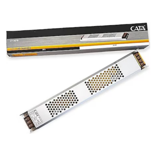 Cata CT‑2678 30A Süper Slim Şerit LED Trafosu 360 W
