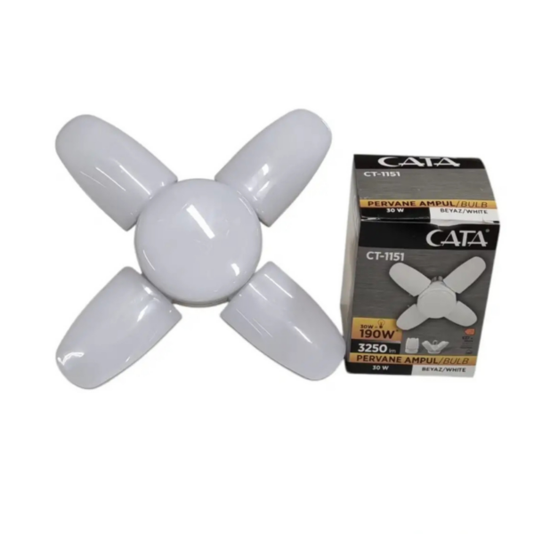 Cata CT-1151 30W 4 Kollu Pervane LED Ampul – Beyaz Işık