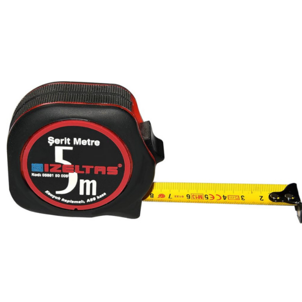 İzeltaş Plastik Stoplu Şerit Metre – 5 Metre